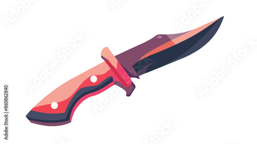 large red blue gang survival army military grade hunting street video game asset sharp metal metallic knife white background completely lossless resizable vector art generative ai