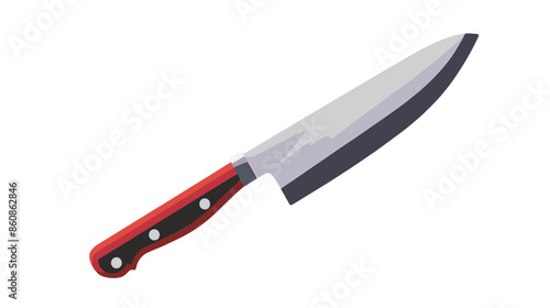 large brown wooden handle butcher kitchen silver blade video game asset sharp metal metallic knife white background completely lossless resizable vector art generative ai
