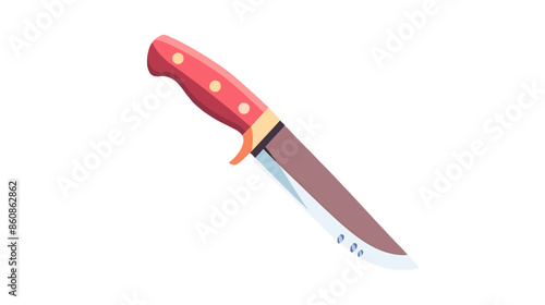 cherry red wooden handle grip large video game asset sharp metal metallic knife white background completely lossless resizable vector art generative ai