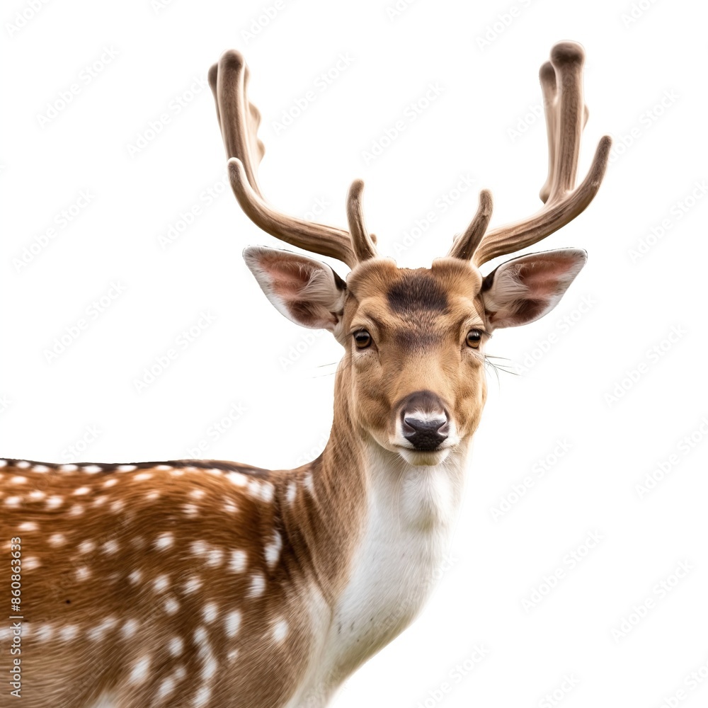 Fallow deer isolated on a white background Fallow deer isolated on a white background