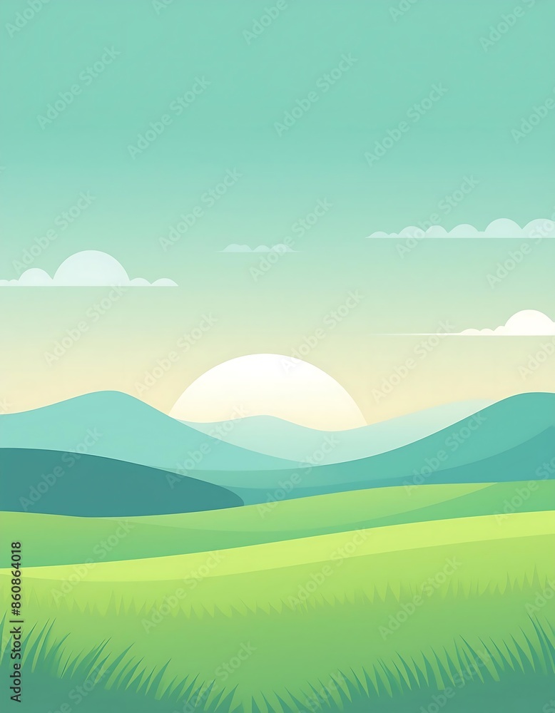 Minimalist mountain scene with trees, flat design. Minimalist mountain scene with trees, flat design.