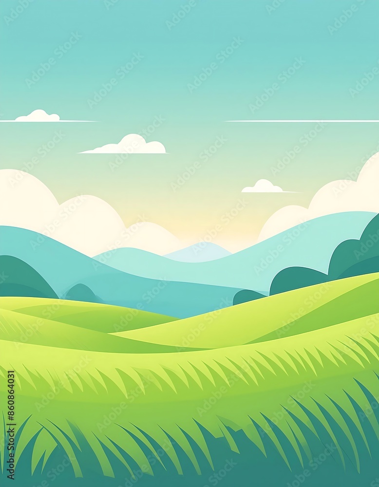 Minimalist mountain scene with trees, flat design. Minimalist mountain scene with trees, flat design.