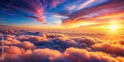 Romantic and beautiful sky with a sea of clouds, romance, beauty, scenic, cloudscape, heavenly, dramatic, tranquil