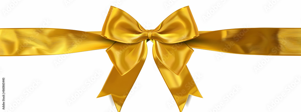 Golden bow with ribbon isolated on white background. Golden bow with ribbon isolated on white background.