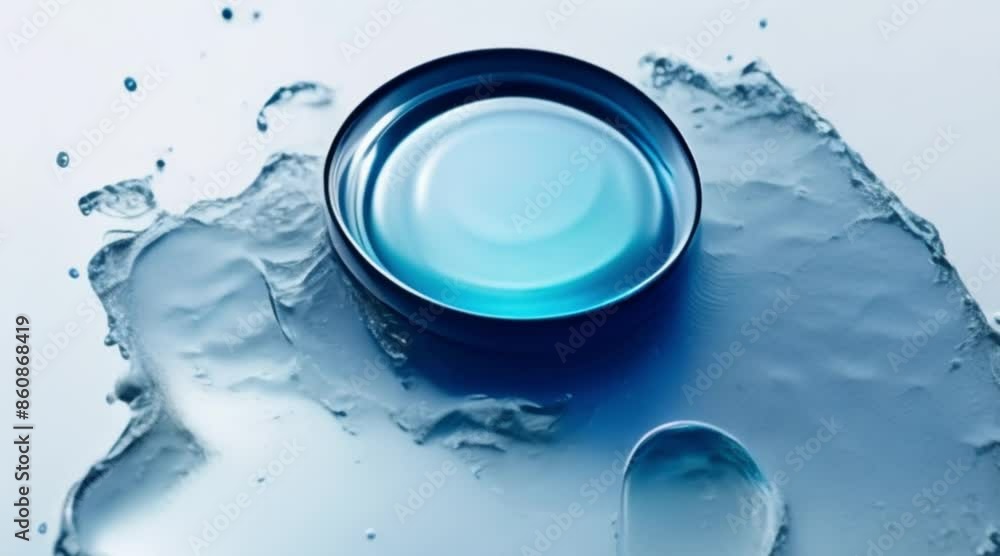 blue water and water splash in glass blue water and water splash in glass