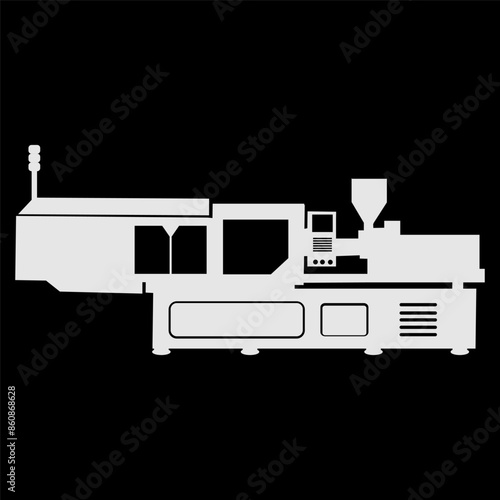 plastic injection molding machine icon vector illustration symbol design