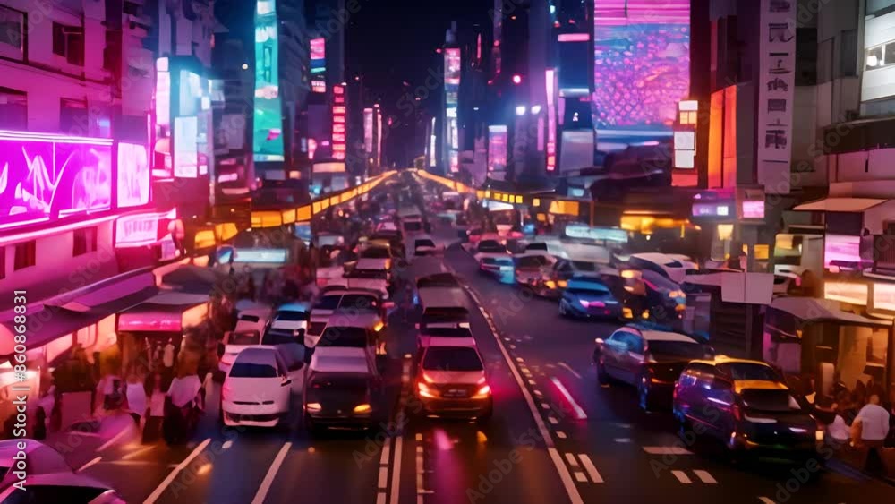 Nighttime Traffic in Asian City Generative AI Nighttime Traffic in Asian City Generative AI