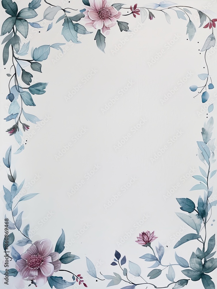 A vertical A4 journal page with a subtle artistic discreet Dahlias border. A vertical A4 journal page with a subtle artistic discreet Dahlias border.