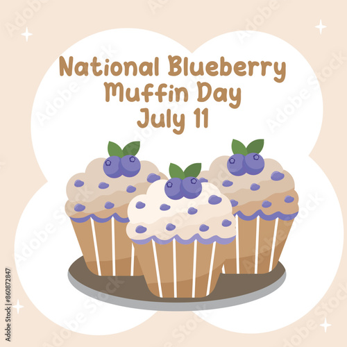 National Blueberry Muffin Day in cute style