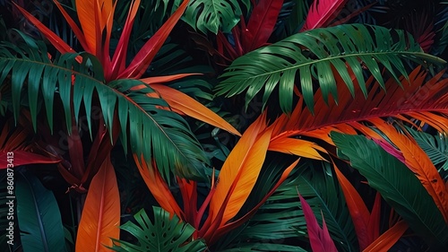 Tropical Jungle Plants Background