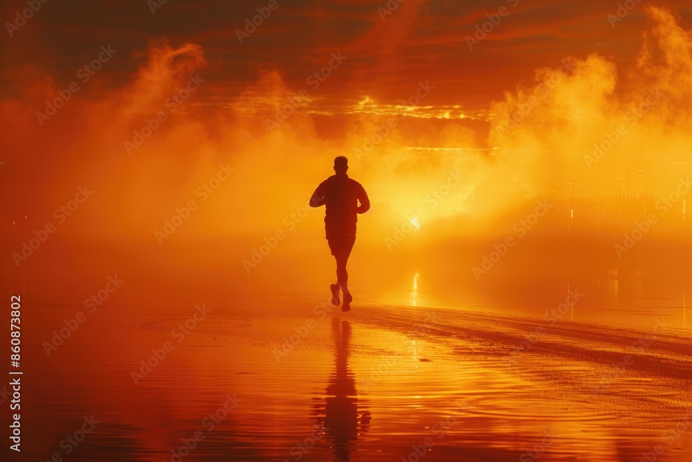 People running against the sun People running against the sun
