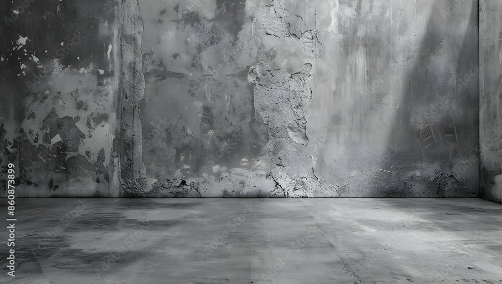 A dark, textured concrete wall with a spotlight shining on the floor. Perfect for minimalist backgrounds or product displays. A dark, textured concrete wall with a spotlight shining on the floor. Perfect for minimalist backgrounds or product displays.