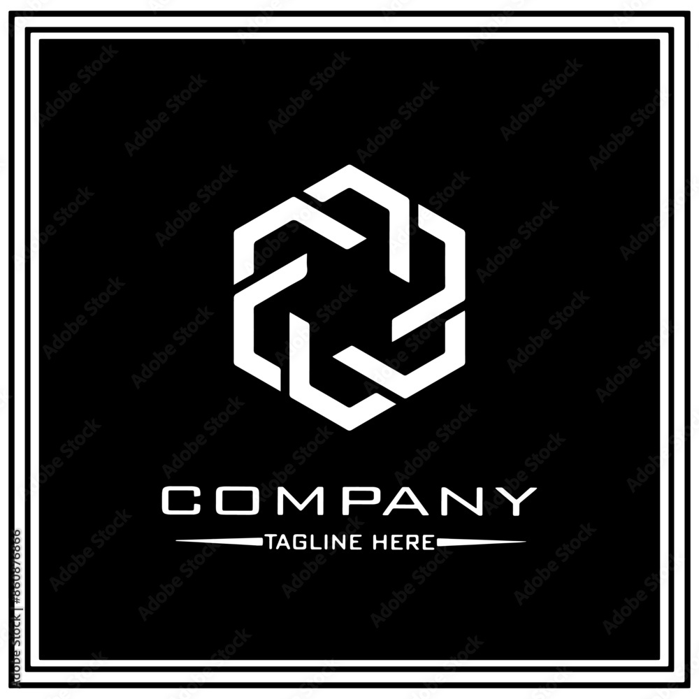 abstract logo design, black and white geometric technology icon abstract logo design, black and white geometric technology icon