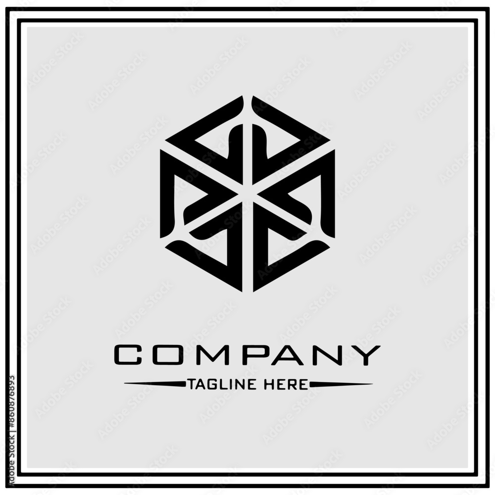 abstract logo design, black and white geometric technology icon abstract logo design, black and white geometric technology icon