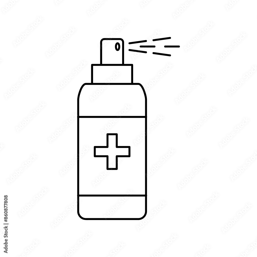 Hand sanitizer spray line icon. simple flat black trendy style illustration for web and app on white background..eps Hand sanitizer spray line icon. simple flat black trendy style illustration for web and app on white background..eps