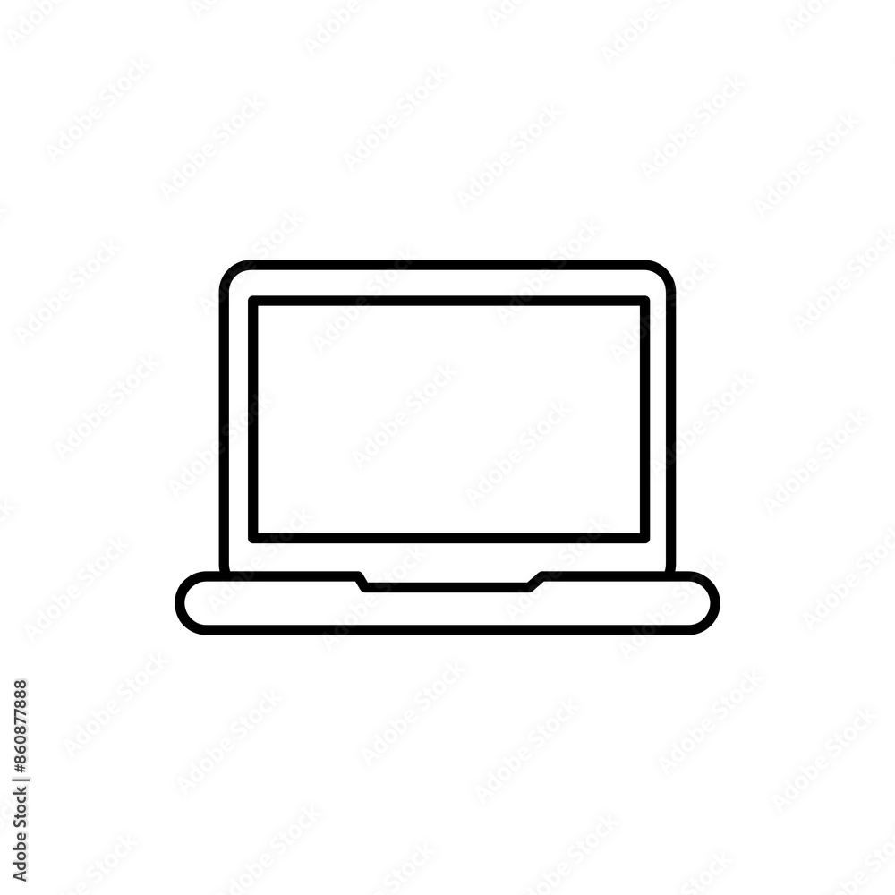 Laptop line icon, , linear style vector flat black illustration for web and app on white background..eps Laptop line icon, , linear style vector flat black illustration for web and app on white background..eps