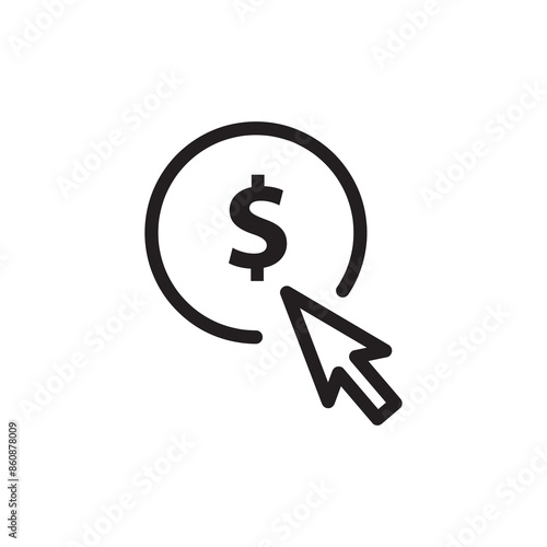 Pay per click vector flat simple illustration for web and app on white background..eps
