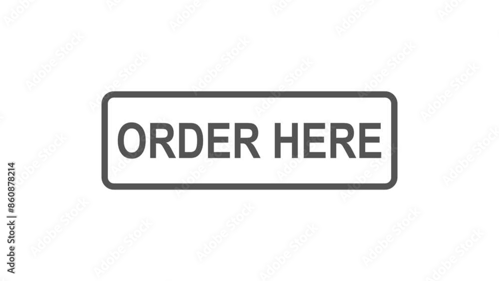 Order Here Web Button Blinking Loop. 4k Animation with Alpha Channel Order Here Web Button Blinking Loop. 4k Animation with Alpha Channel