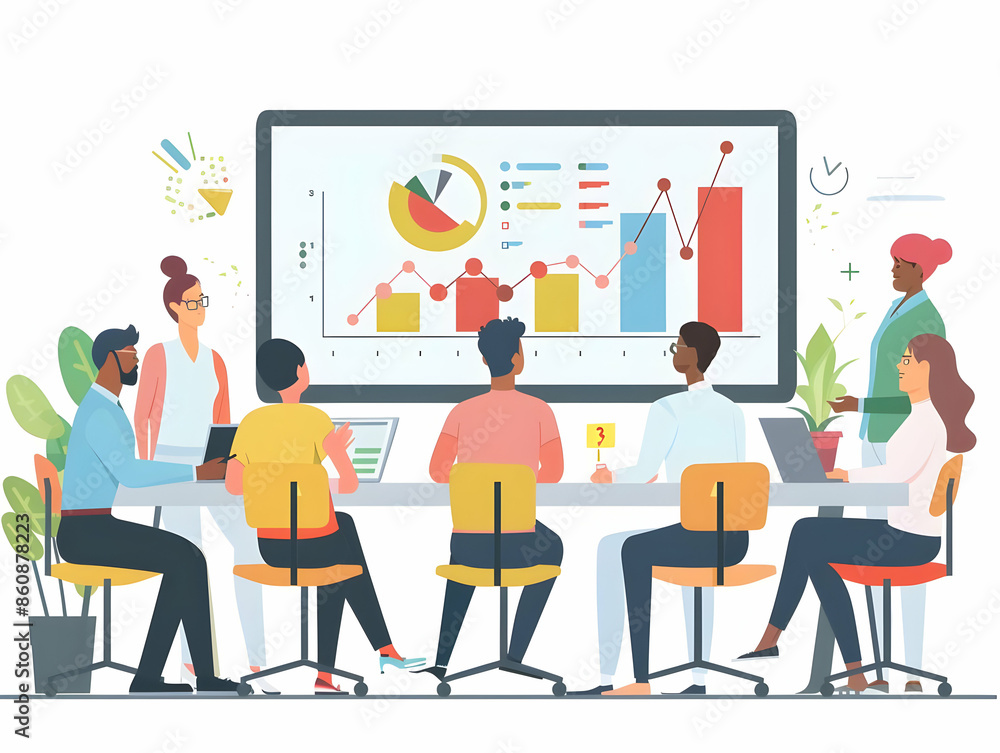 Team Collaboration A diverse team of business professionals brainstorming and collaborating in a modern office Team Collaboration A diverse team of business professionals brainstorming and collaborating in a modern office
