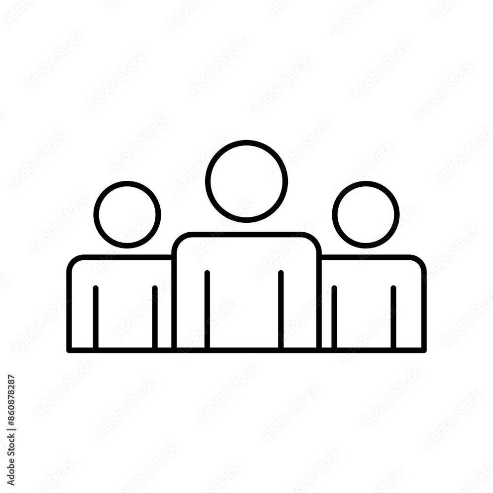 Three people group line icon. Teamwork, leadership vector flat trendy style illustration for web and app..eps Three people group line icon. Teamwork, leadership vector flat trendy style illustration for web and app..eps