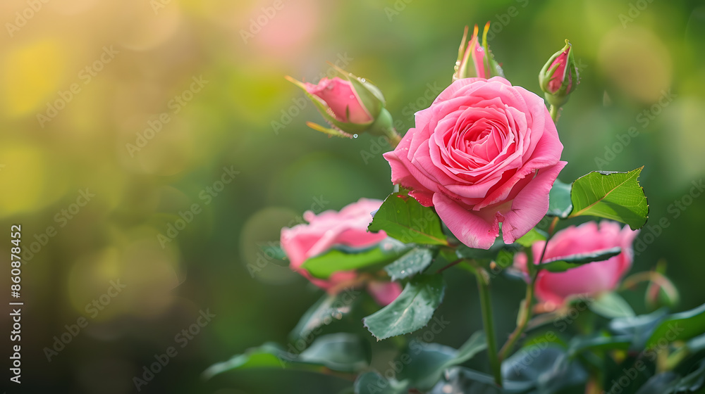 closeup macro view of pink rose timeless symbol of love and affection vibrant color and detailed beautiful blooming blossom background wallpaper selective focus with copy space in full : Generative AI closeup macro view of pink rose timeless symbol of love and affection vibrant color and detailed beautiful blooming blossom background wallpaper selective focus with copy space in full : Generative AI