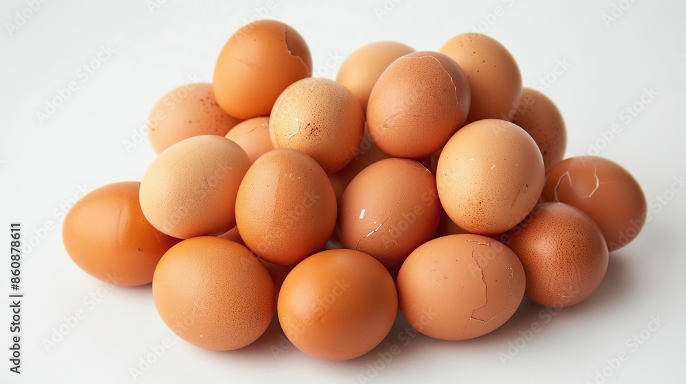 Pile of Brown Eggs on a White Background Pile of Brown Eggs on a White Background