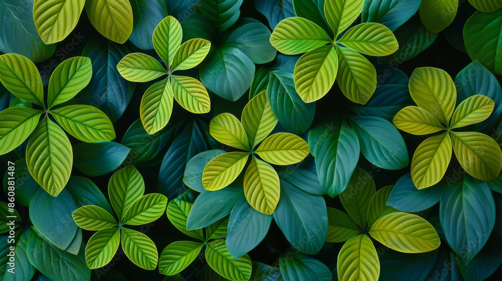 Close-up of vibrant green leaves with detailed veins forming a natural pattern Close-up of vibrant green leaves with detailed veins forming a natural pattern