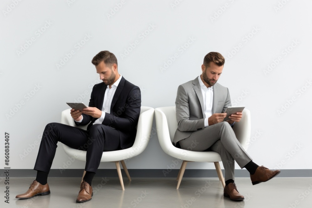 American Business men sitting conversation interview. American Business men sitting conversation interview.