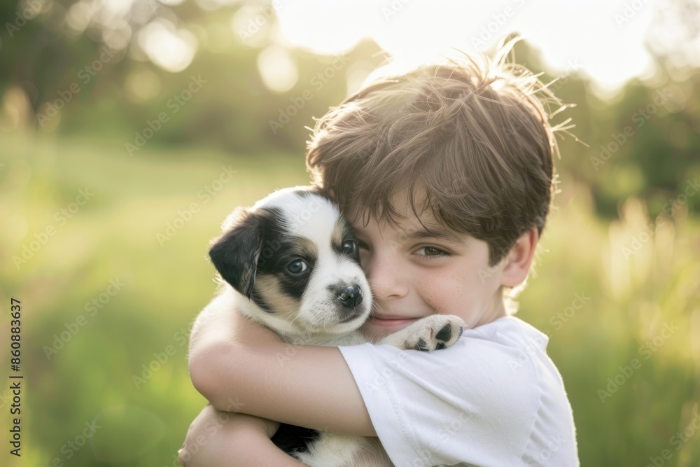 Boy holding a puppy photography portrait mammal. Boy holding a puppy photography portrait mammal.
