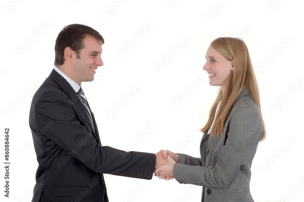 Businessman and Businesswoman Shaking Hands Businessman and Businesswoman Shaking Hands