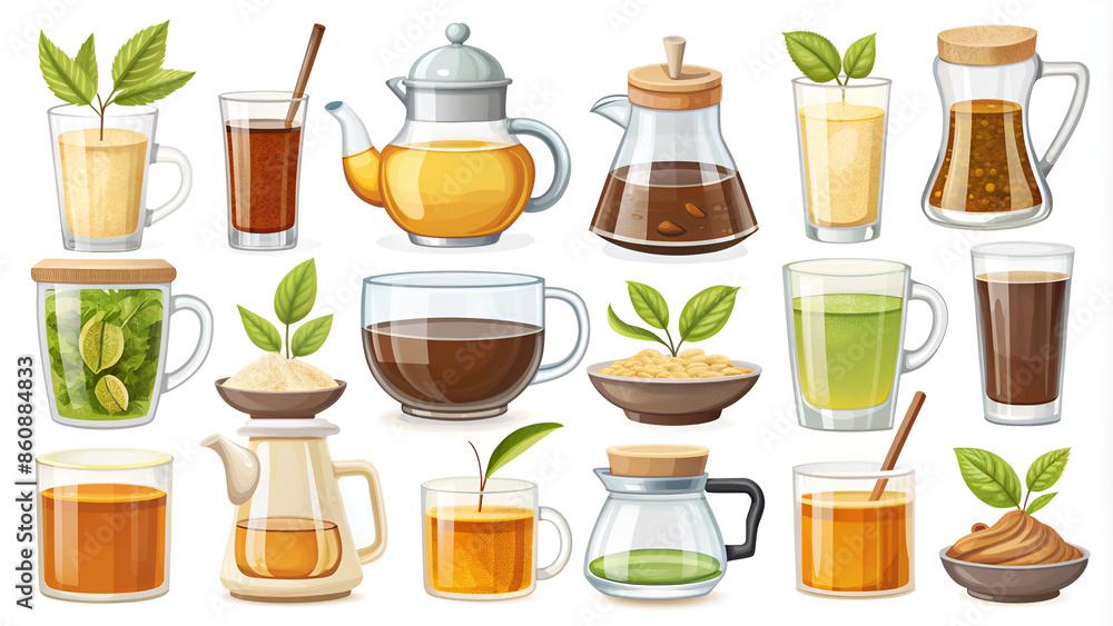 Set of methods of brewing tea, coffee and cold drinks. Preparation instructions. Vector elements for infographics. Set of sign for detailed guideline. Ready for your design. EPS10. Set of methods of brewing tea, coffee and cold drinks. Preparation instructions. Vector elements for infographics. Set of sign for detailed guideline. Ready for your design. EPS10.