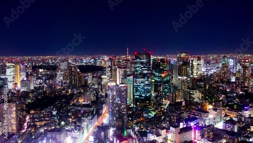 Wallpaper Mural 東京夜景　タイムラプス 摩天楼高層ビル群 Torontodigital.ca