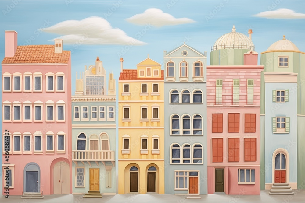 Painting of buildings architecture house city. Painting of buildings architecture house city.