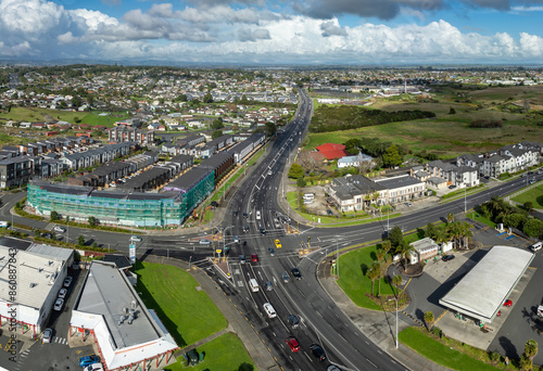 Residential houses in the suburb district of Manukau, Auckland, New Zealand.