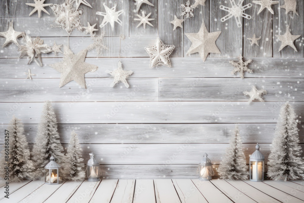 Obraz premium Holiday decoration backgrounds christmas white.