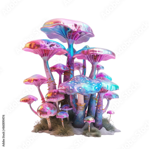 Magic psychedelic mushrooms 3d photo