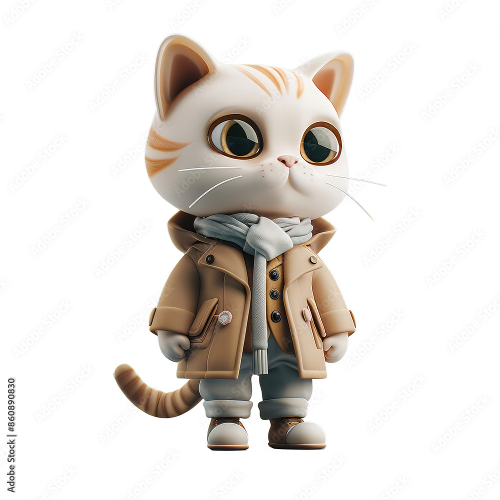 Φωτογραφία animal crossing of anthropomorphic Cat as business, full body, standing on 2 leg
