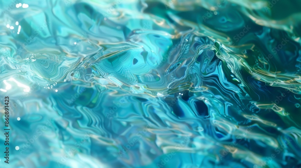 Abstract Aqua Waves - Generative AI Abstract Aqua Waves - Generative AI