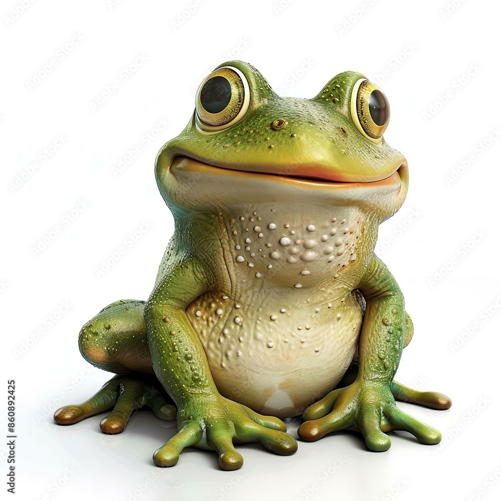 Obraz premium create a stylish 3D cartoon Frog image with a white background. 