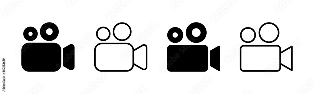 Video icon set. video camera icon vector. movie sign. cinema Video icon set. video camera icon vector. movie sign. cinema
