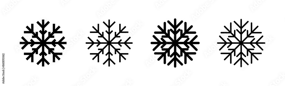 Snow icon set. snowflake icon vector