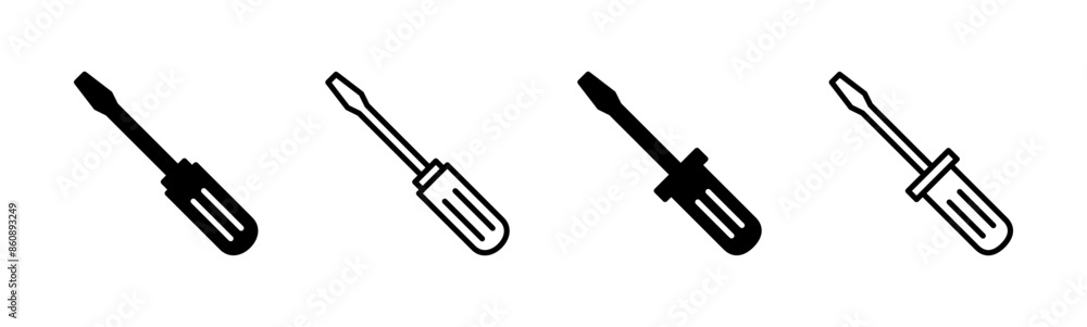 Screwdriver icon set. tools icon vector Screwdriver icon set. tools icon vector