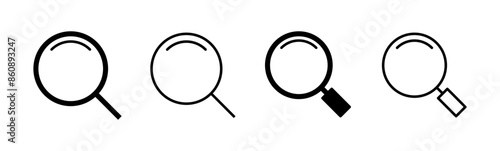 Search icon set. search magnifying glass icon