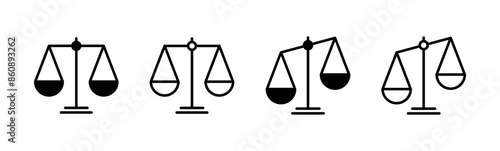 Scales icon set . Law scale icon. Justice sign