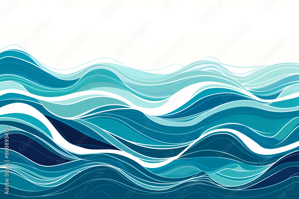 Fototapeta premium Abstract Blue Wave Pattern with Light Accents