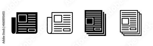 Newspaper icon set. news paper vector sign