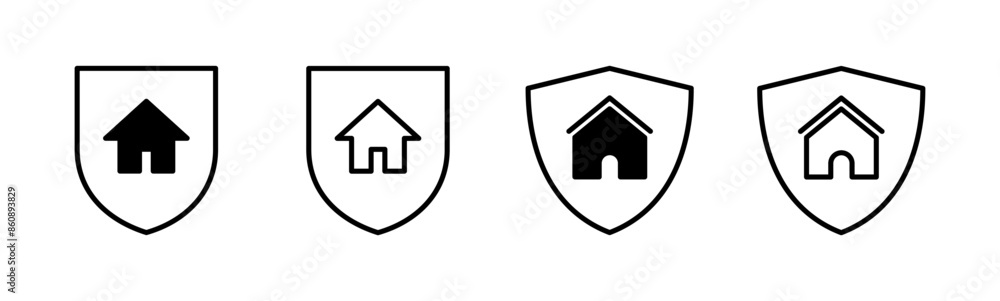 Home insurance icon set. home protection icon Home insurance icon set. home protection icon