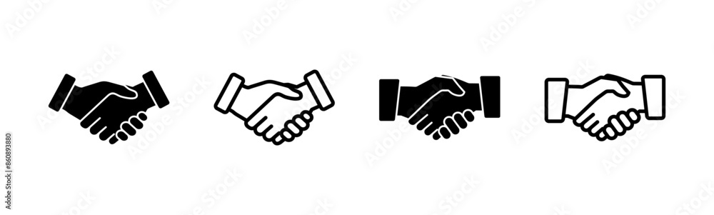 Handshake icon set. business handshake. contact agreement Handshake icon set. business handshake. contact agreement
