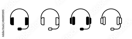 Headphone icon set. Headvector icon symbols