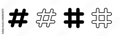 Hashtag icon set. hashtag symbol